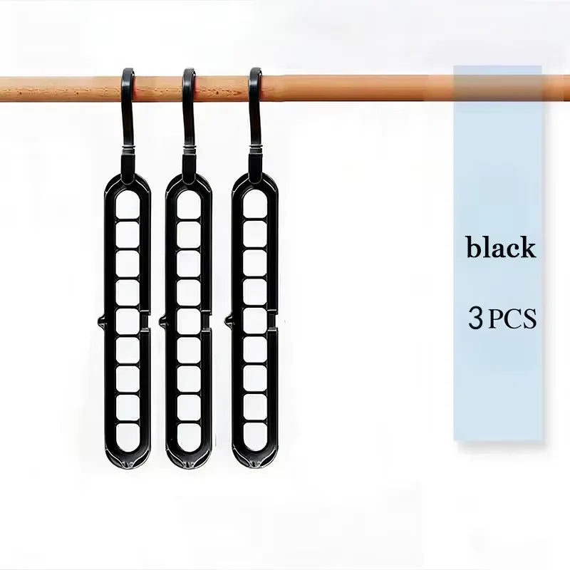 9-Hole Space-Saving Hanger Organizer – Foldable Closet Storage Rack