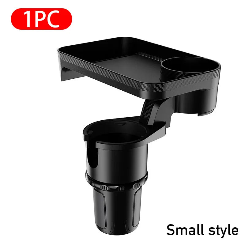Car Cup Holder Expander with 360° Rotating Snack Tray