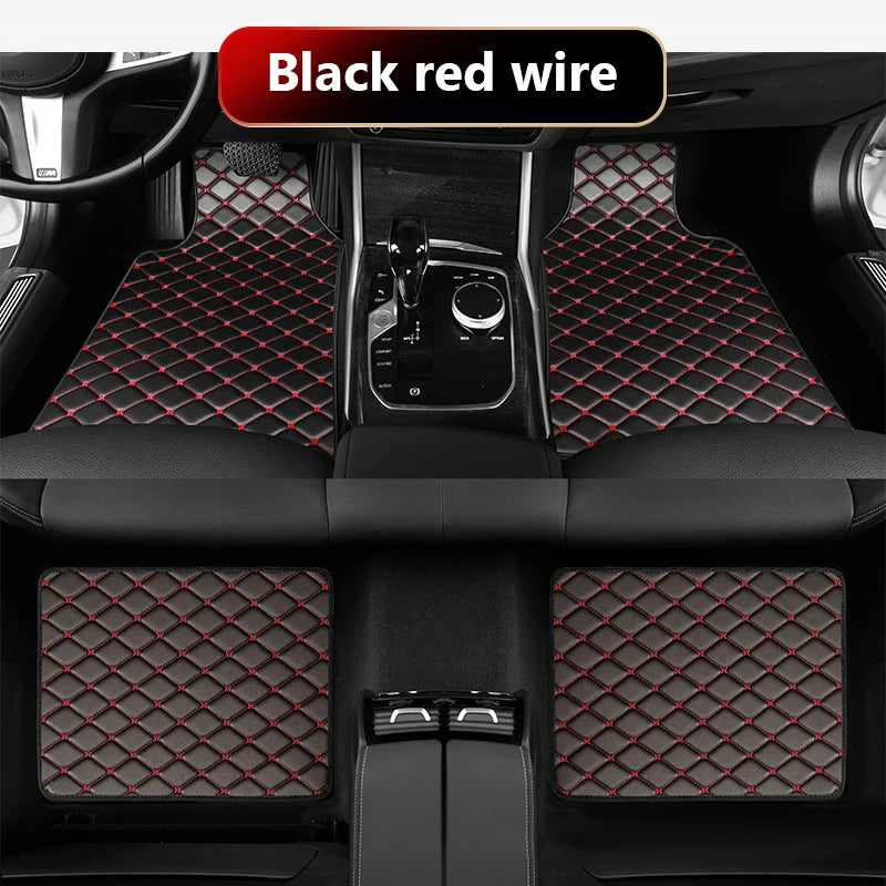 BLALION Car Floor Mats 4PCS Universal PU Waterproof Auto Foot Pad Protector Carpet Front and Rear Mats Set Interior Accessories