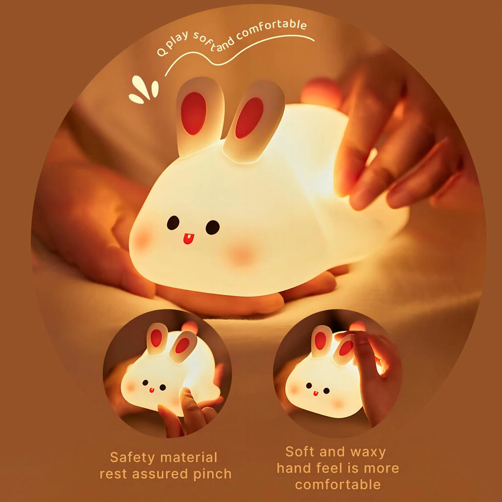 Cute Silicone LED Night Light – USB Rechargeable Animal Lamp