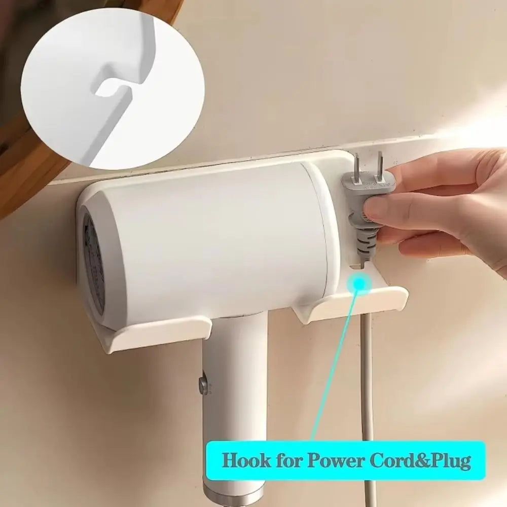 Wall-Mounted Hair Dryer Holder – Space-Saving Bathroom Organizer