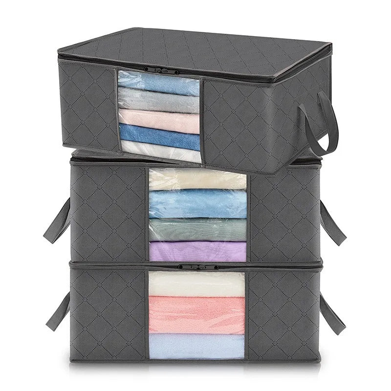 Foldable Clothes Storage Bags – Large Capacity Closet & Bedding Organizers