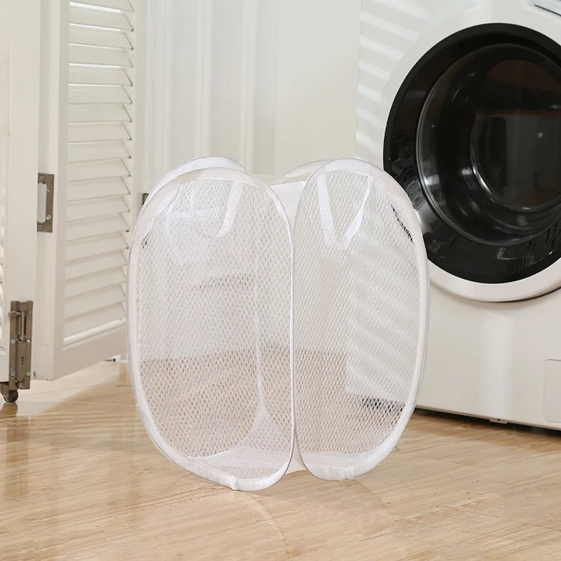 Collapsible Pop-Up Laundry Basket – Portable Mesh Clothes Hamper