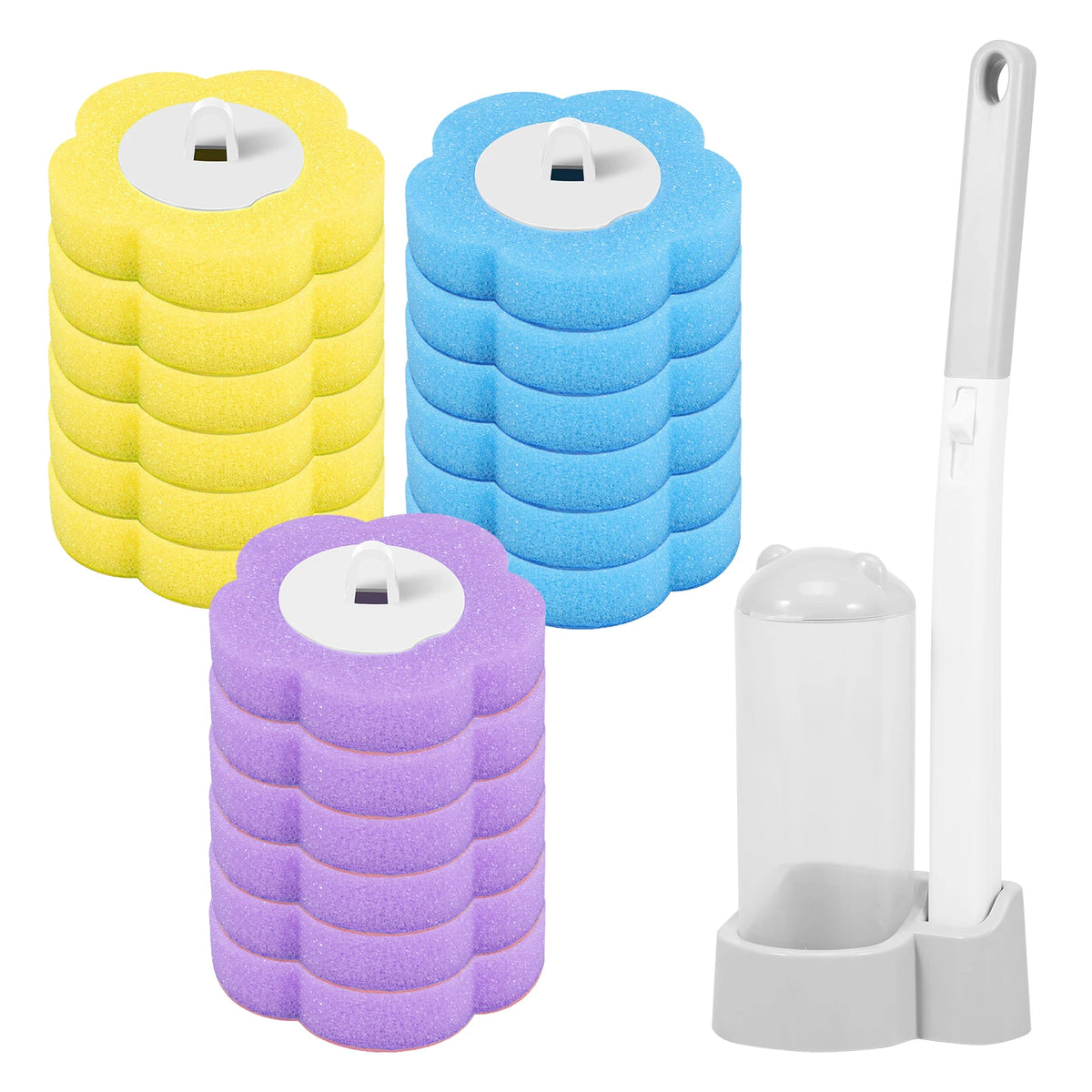 Disposable Toilet Brush Cleaning Kit with Replaceable Heads