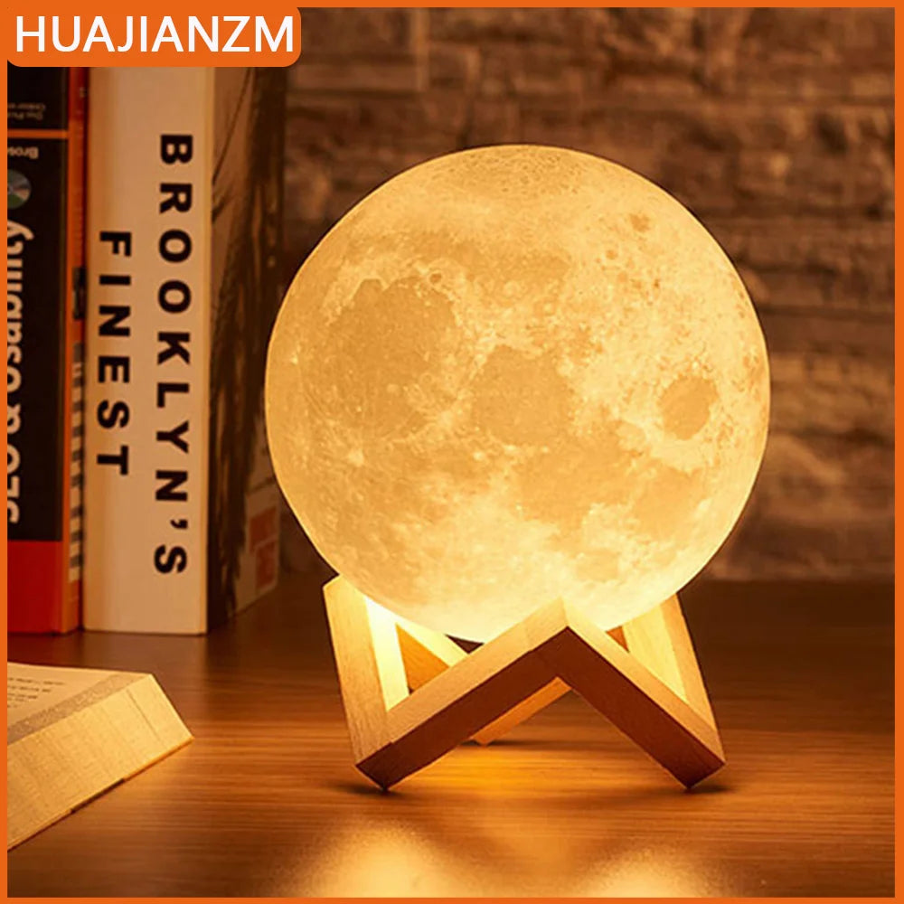 Moon LED Night Light with Stand – Bedroom Decor Lamp