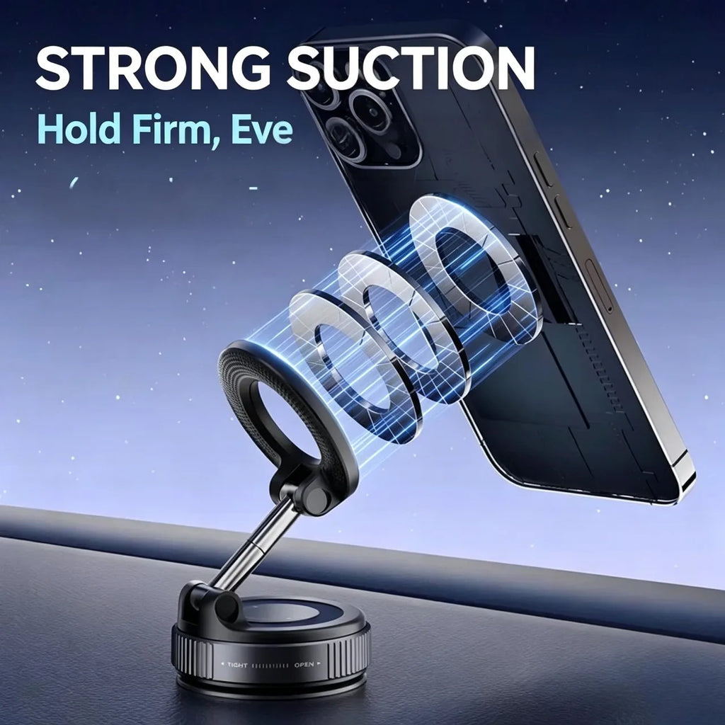 Magnetic Car Phone Holder – Strong Vacuum Suction Mount