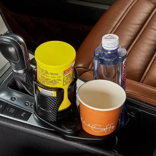 2-in-1 Car Cup Holder Expander – 360° Adjustable Dual Cup Holder