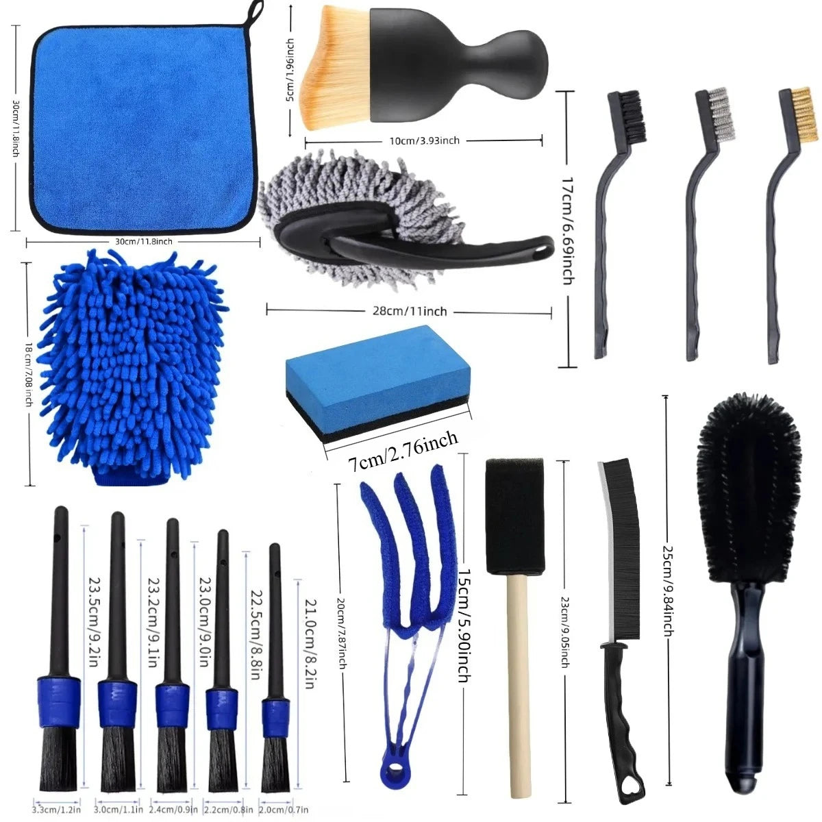 Complete Car Cleaning & Detailing Kit – Multi-Piece Interior & Exterior Set