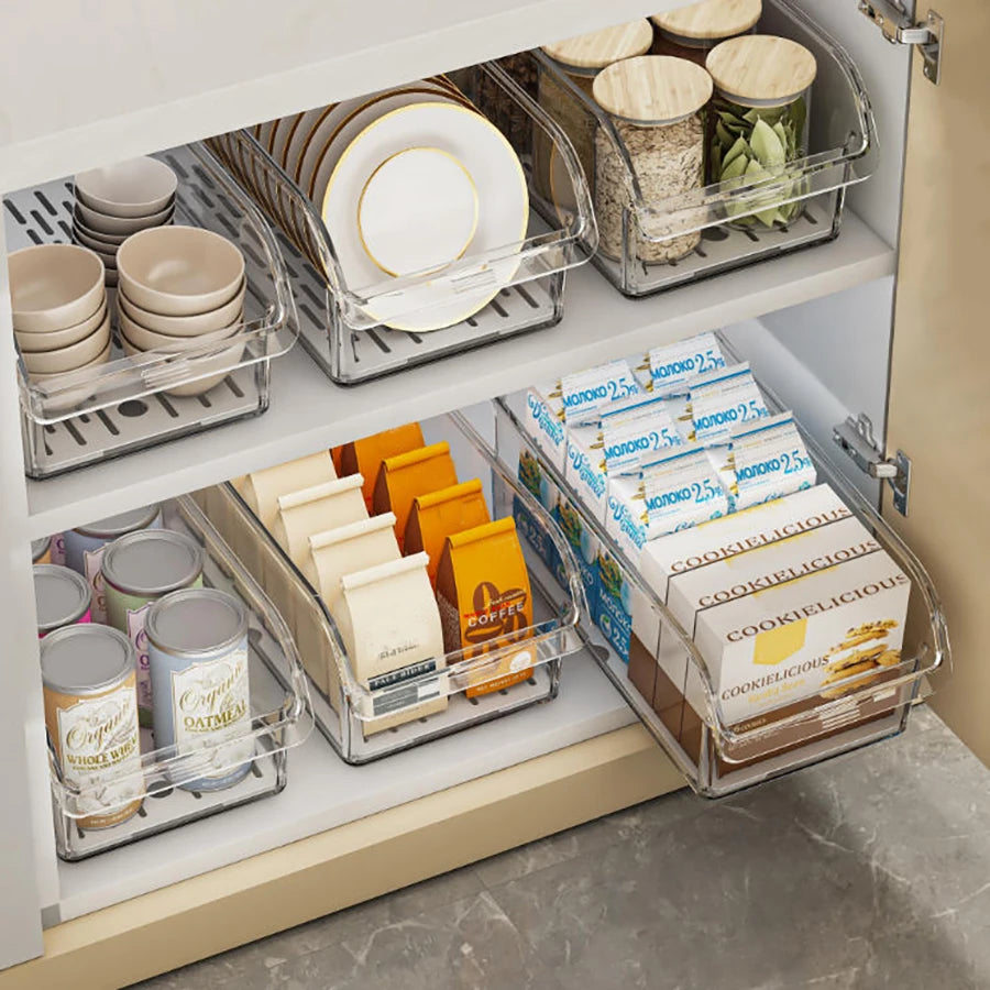 Clear Refrigerator Organizer Bins – Kitchen Food Storage Containers
