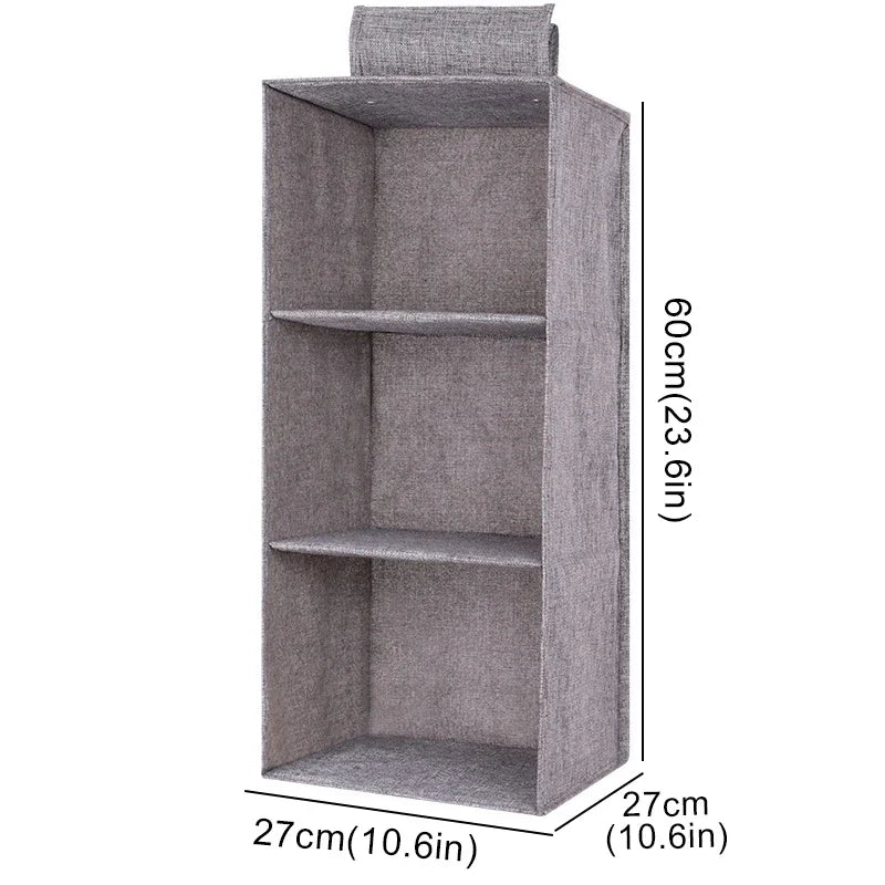 Hanging Closet Organizer with Shelves – Foldable Wardrobe Storage