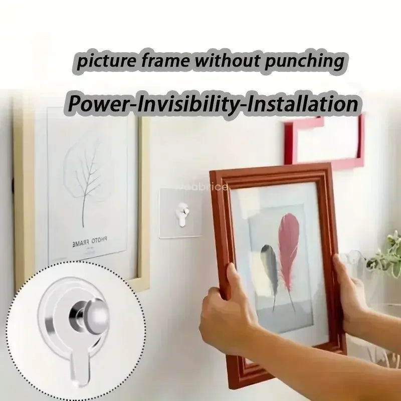 Self-Adhesive Wall Hanging Hooks – No-Drill Picture Frame Mounting Holders