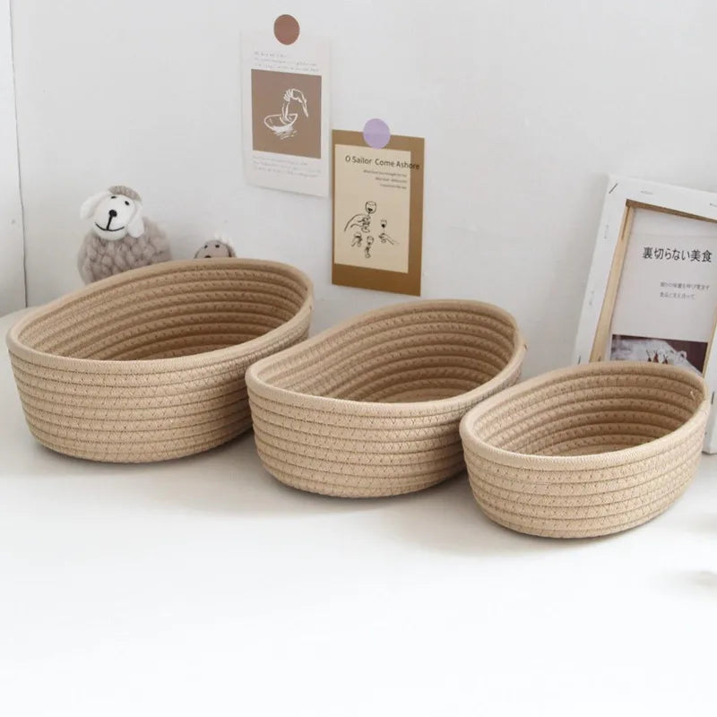 Cotton Rope Storage Basket – Woven Home Organizer