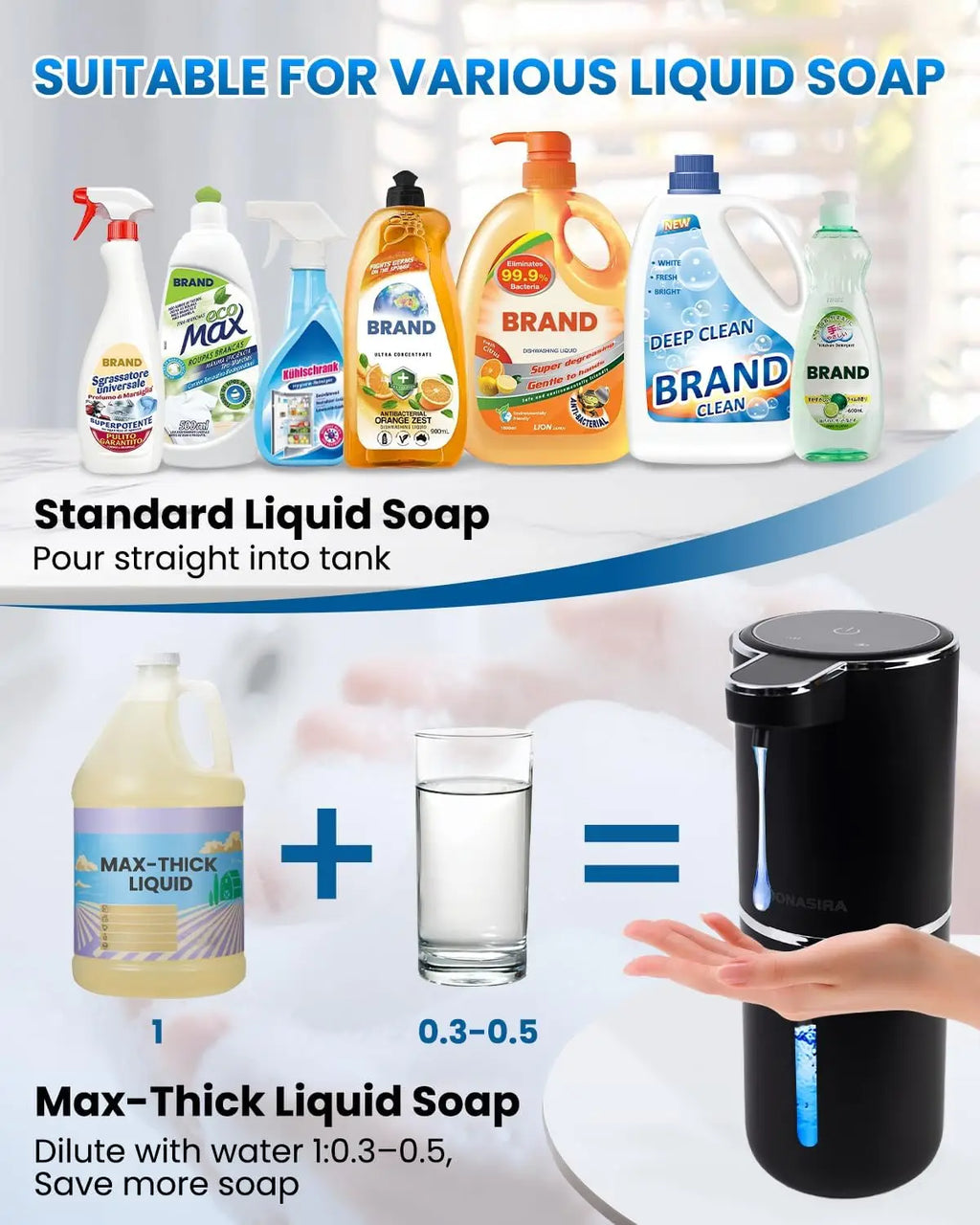 Automatic Touchless Soap Dispenser – USB Rechargeable 380ml