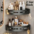 2-Pack Corner Shower Caddy – Adhesive Bathroom Storage Shelves with Hooks