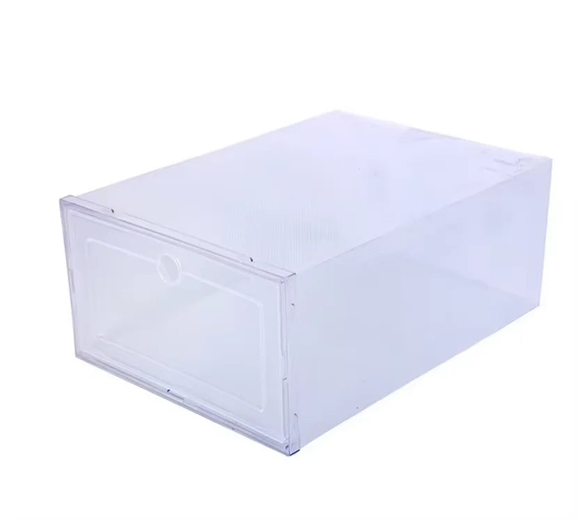 6-Pack Clear Stackable Shoe Storage Boxes – Foldable Shoe Organizers