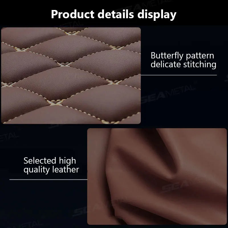 BLALION Car Floor Mats 4PCS Universal PU Waterproof Auto Foot Pad Protector Carpet Front and Rear Mats Set Interior Accessories