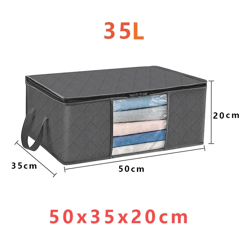 Foldable Clothes Storage Bags – Large Capacity Closet & Bedding Organizers