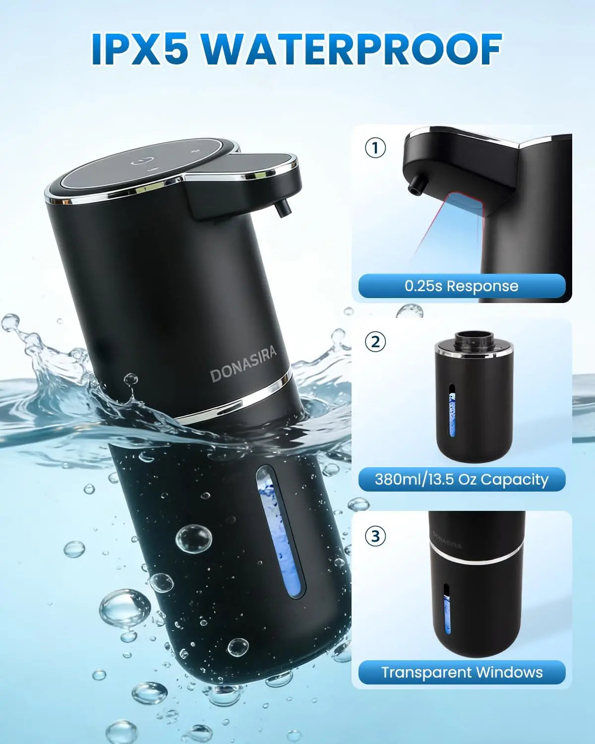 Automatic Touchless Soap Dispenser – USB Rechargeable 380ml