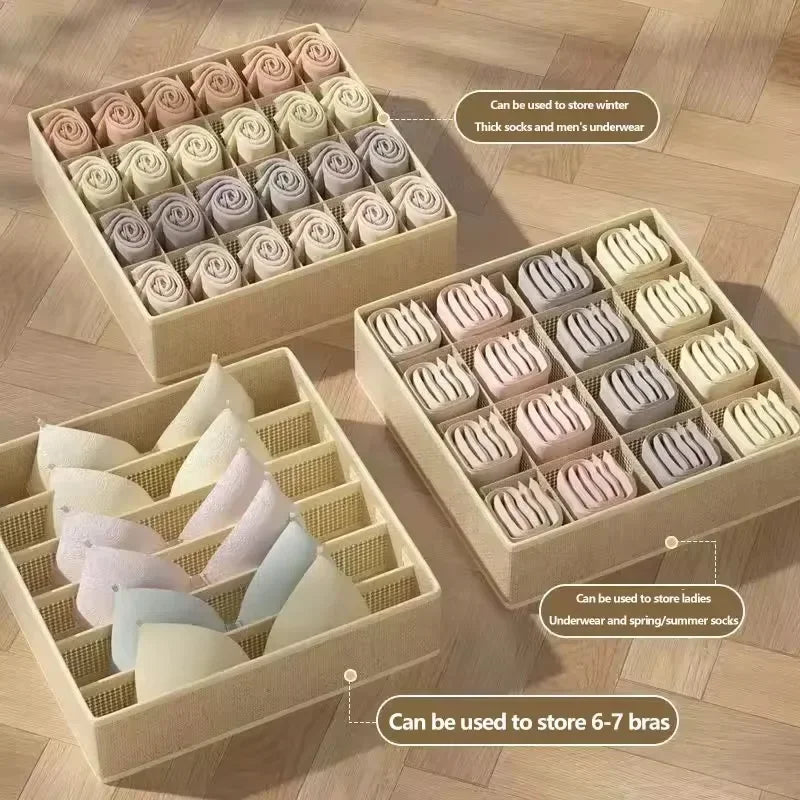 Foldable Drawer Organizer with Compartments – Underwear & Sock Storage Box
