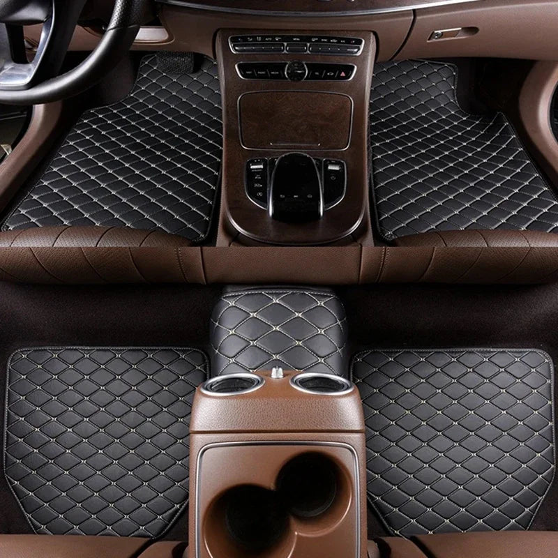 5-Piece Universal PU Leather Car Floor Mats – Waterproof Set