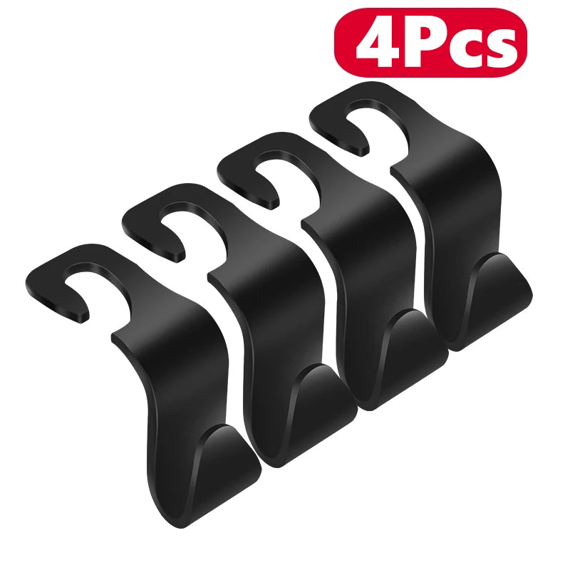 4-Pack Car Headrest Hooks – Bag & Storage Hangers