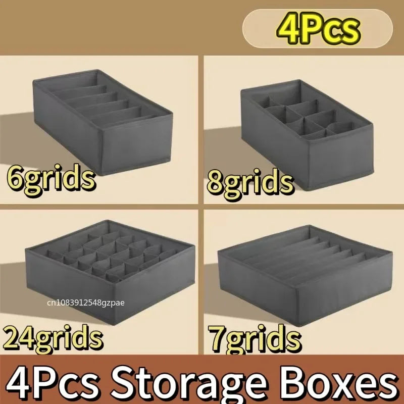 Foldable Drawer Organizer with Compartments – Underwear & Sock Storage Box