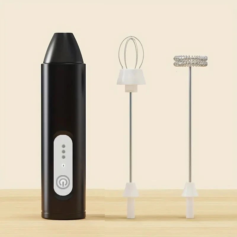2-in-1 Electric Milk Frother & Handheld Mixer – USB Rechargeable, 3-Speed Adjustable