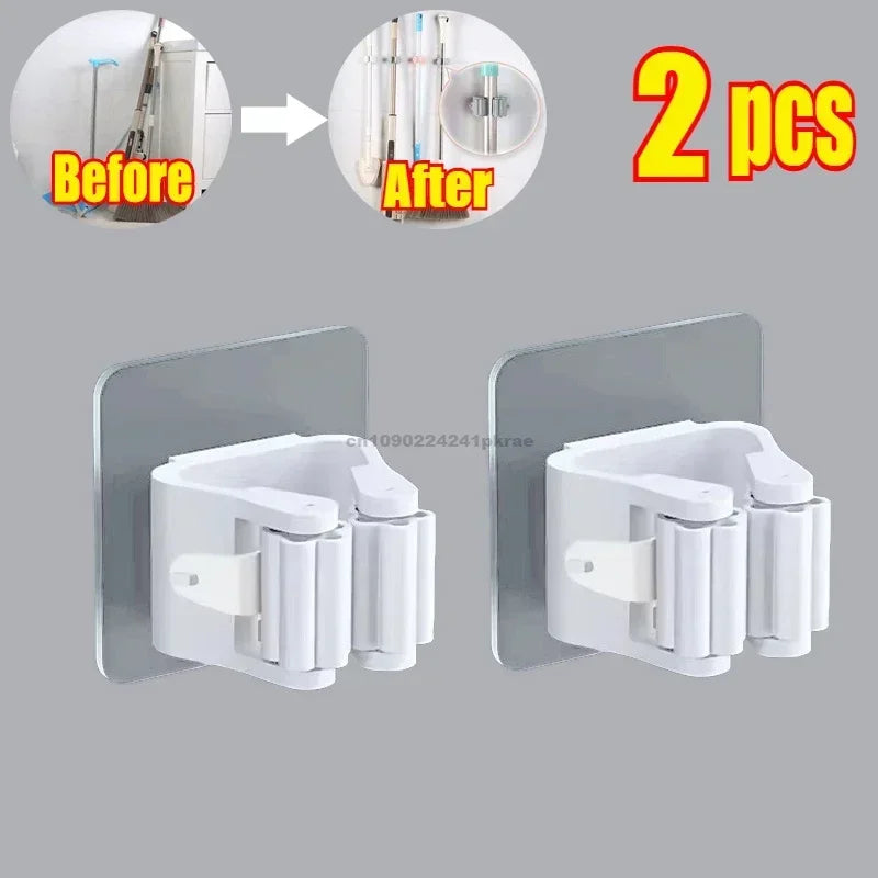 Wall-Mounted Mop & Broom Holder – Multi-Purpose Cleaning Tool Organizer