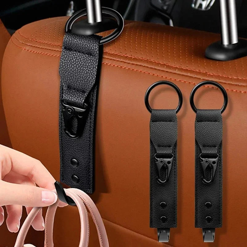 PU Leather Car Headrest Hooks – Stylish Seat Back Hangers