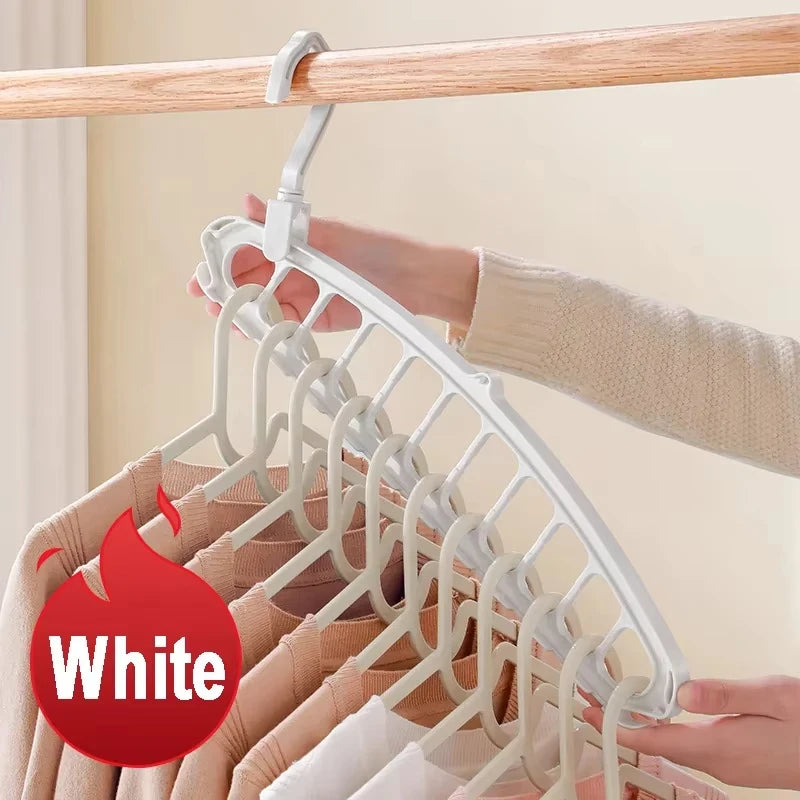 9-Hole Space-Saving Hanger Organizer – Foldable Closet Storage Rack