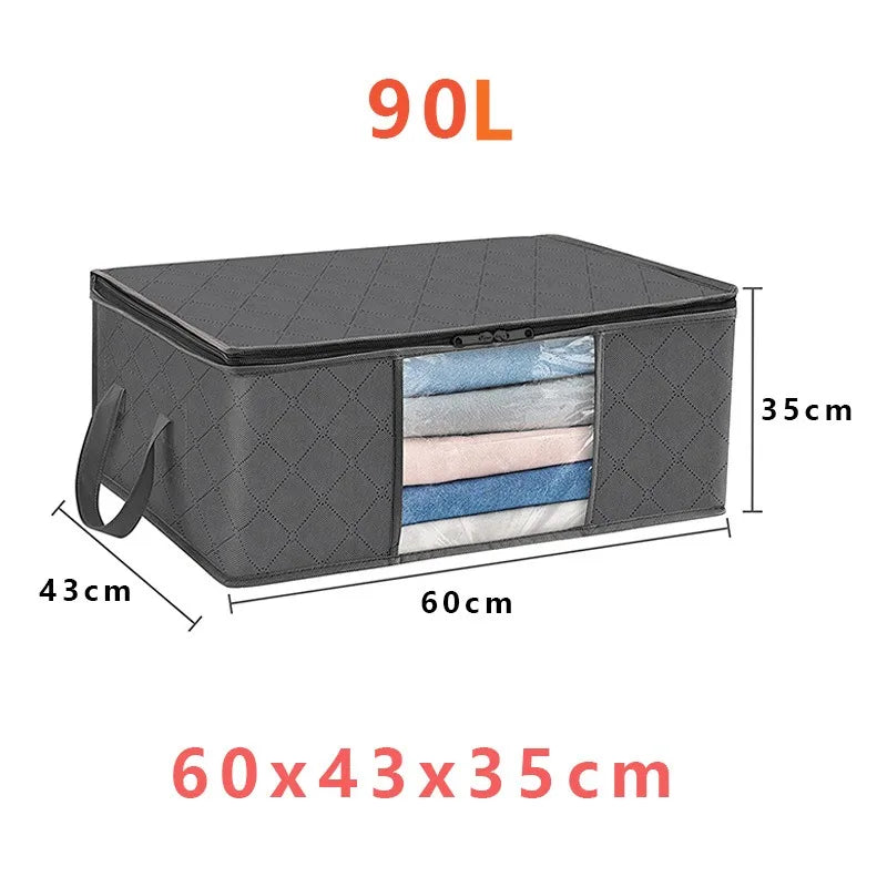 Foldable Clothes Storage Bags – Large Capacity Closet & Bedding Organizers