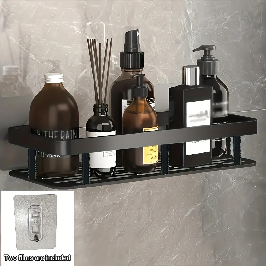 Aluminum Shower Caddy – No-Drill Wall-Mounted Bathroom Organizer