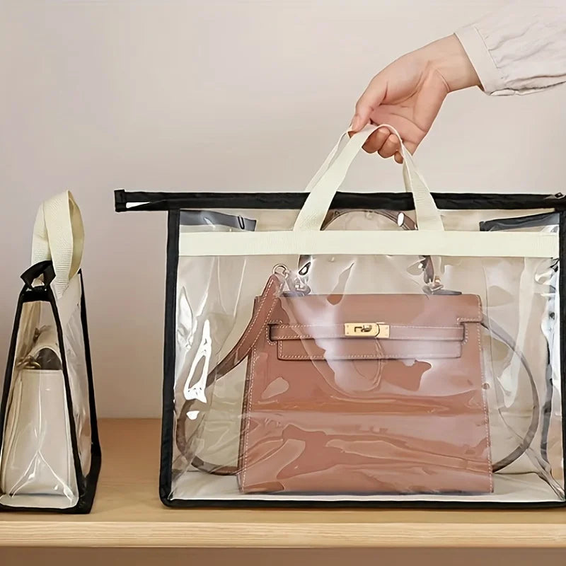 Clear Handbag Storage Bags – Dustproof Purse Organizers with Zipper