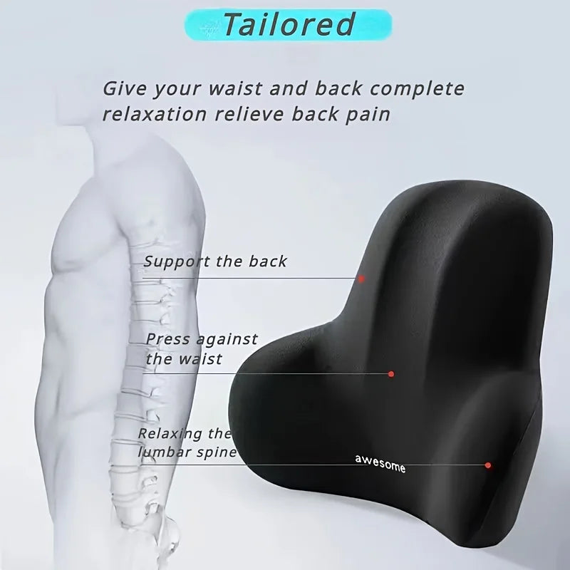 2-in-1 Memory Foam Seat Cushion & Lumbar Support Set