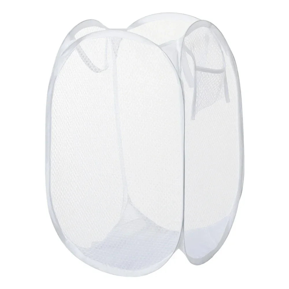 Pop-Up Mesh Laundry Hamper – Foldable Clothes Storage Basket