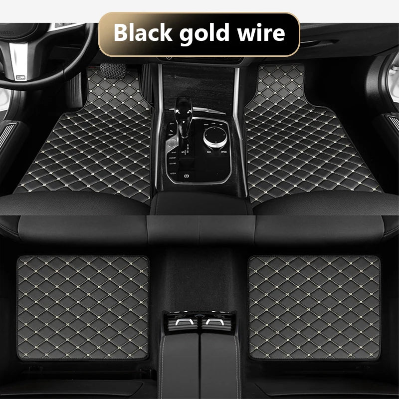 BLALION Car Floor Mats 4PCS Universal PU Waterproof Auto Foot Pad Protector Carpet Front and Rear Mats Set Interior Accessories