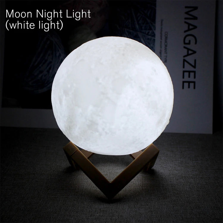 Moon LED Night Light with Stand – Bedroom Decor Lamp