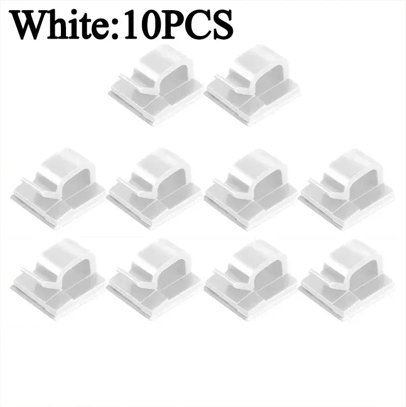Self-Adhesive Cable Organizer Clips – Wire Management Holders for Home & Office