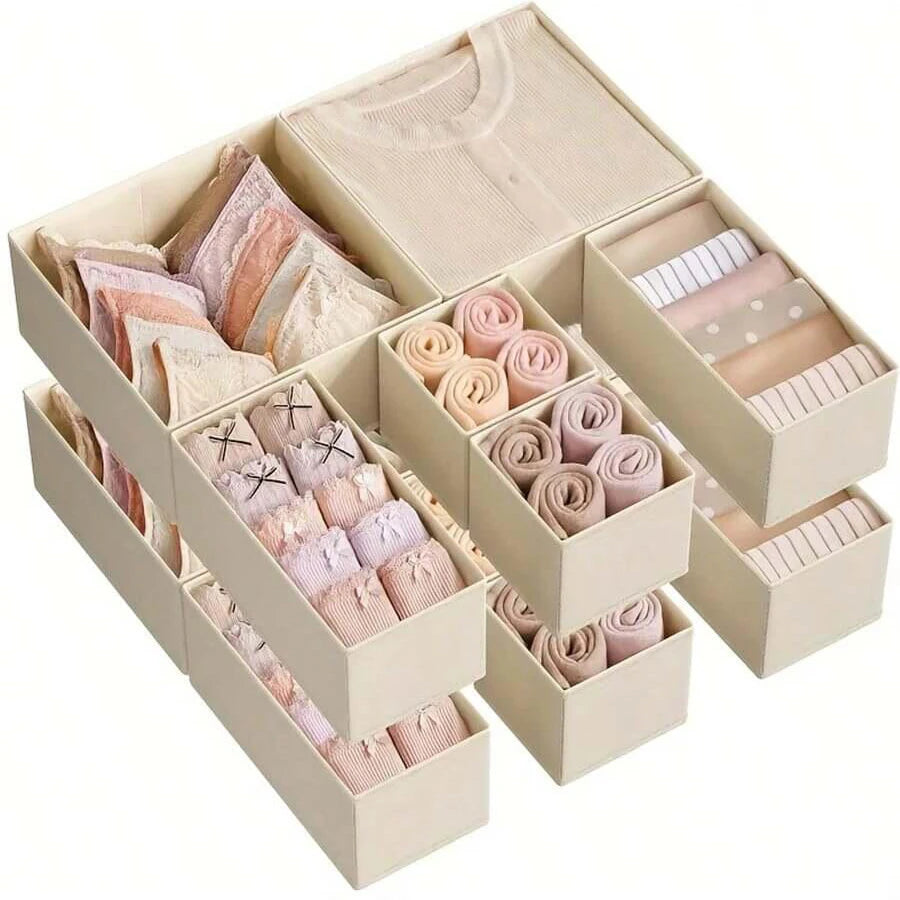 Foldable Underwear & Drawer Organizer Set – Closet Storage Boxes