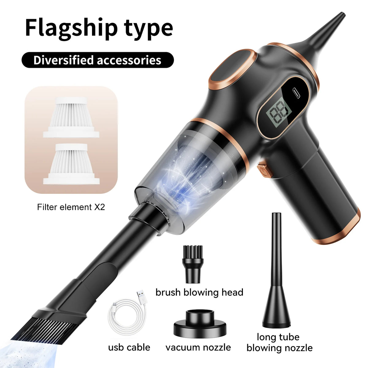 Wireless Mini Car Vacuum Cleaner – Compact Handheld Cleaner