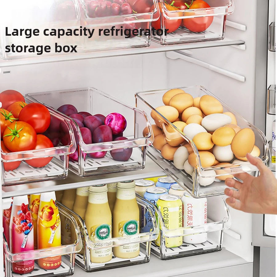 Clear Refrigerator Organizer Bins – Kitchen Food Storage Containers