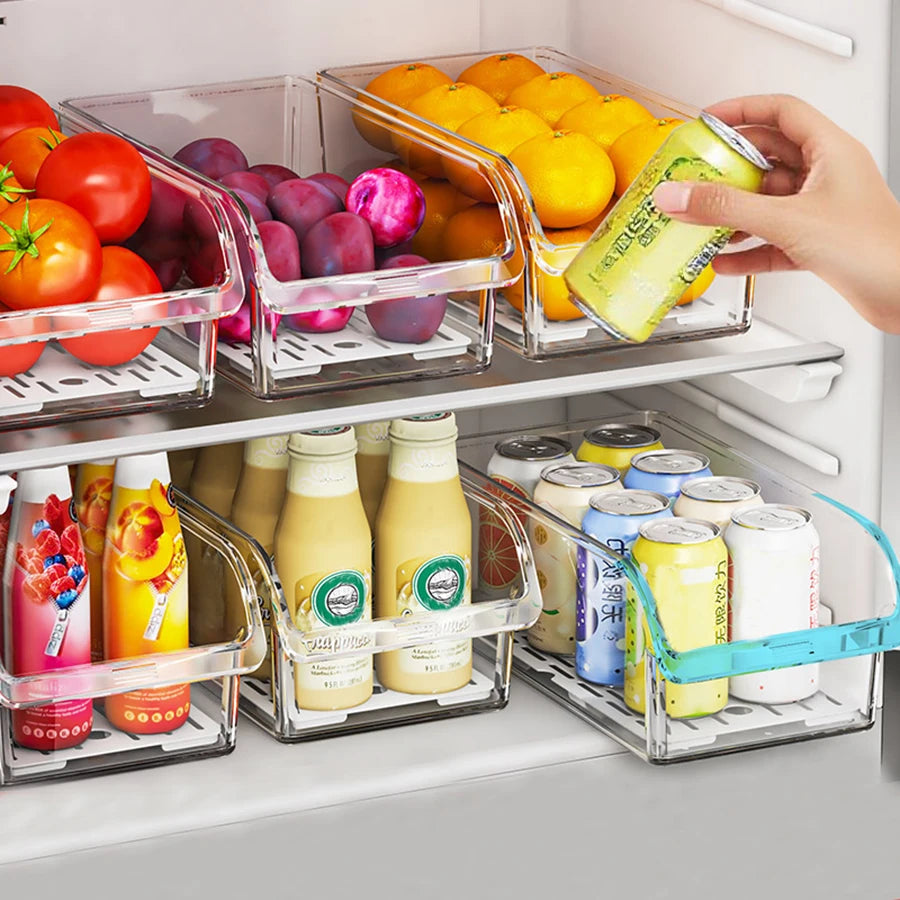 Clear Refrigerator Organizer Bins – Kitchen Food Storage Containers