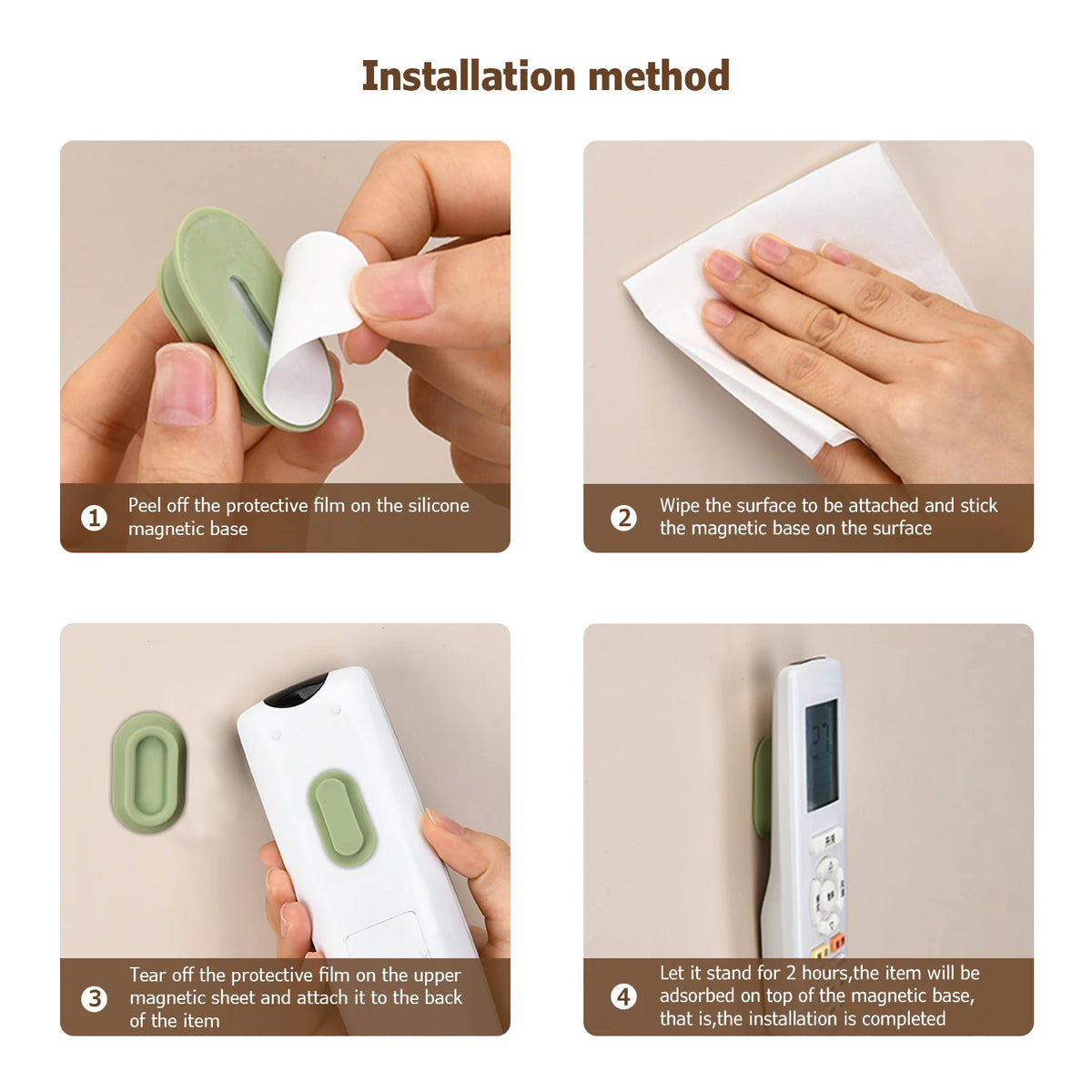 Magnetic Remote Control Holder – Self-Adhesive Wall Mount Organizer