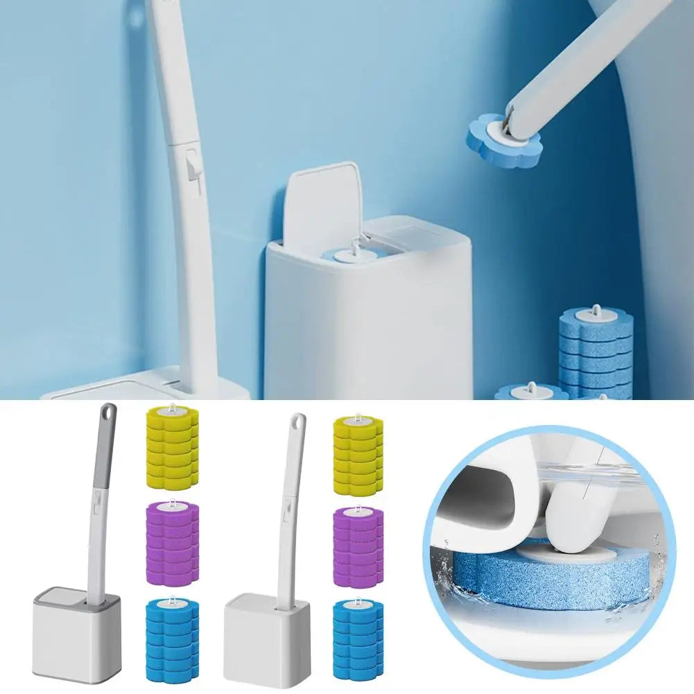 Disposable Toilet Brush Cleaning Kit with Replaceable Heads