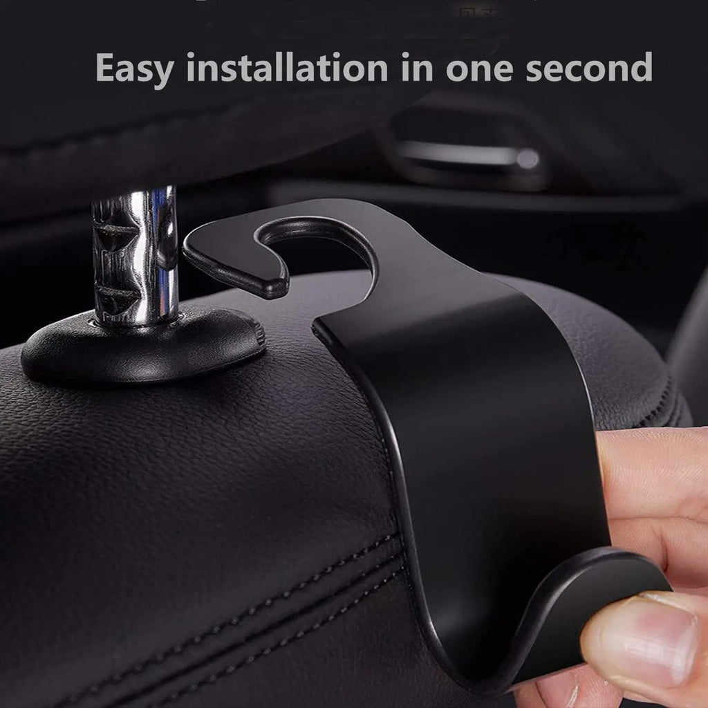 4-Pack Car Headrest Hooks – Bag & Storage Hangers