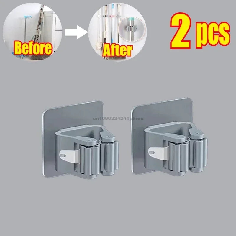 Wall-Mounted Mop & Broom Holder – Multi-Purpose Cleaning Tool Organizer