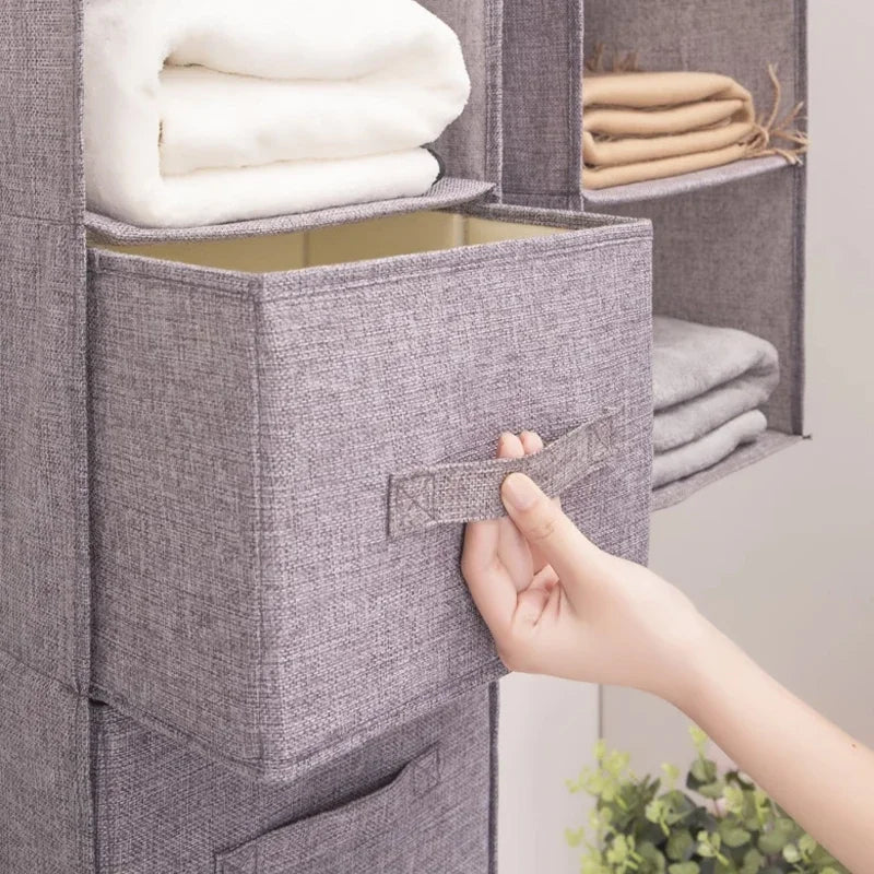 Hanging Closet Organizer with Shelves – Foldable Wardrobe Storage
