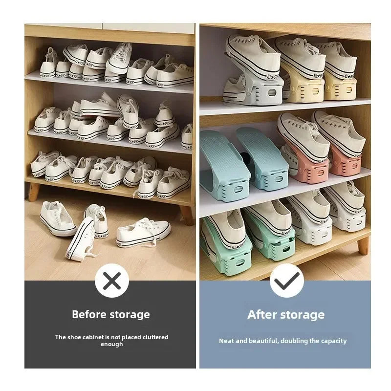 Adjustable Shoe Slot Organizers – Double-Layer Space-Saving Shoe Racks