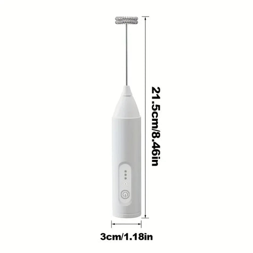 2-in-1 Electric Milk Frother & Handheld Mixer – USB Rechargeable, 3-Speed Adjustable