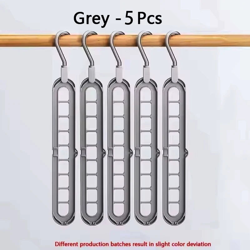 9-Hole Space-Saving Hanger Organizer – Foldable Closet Storage Rack